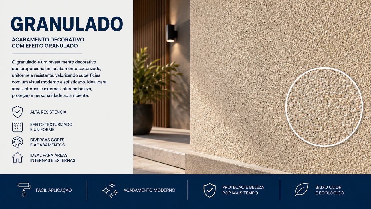 Revestimento granulado bege aplicado em parede externa contemporânea